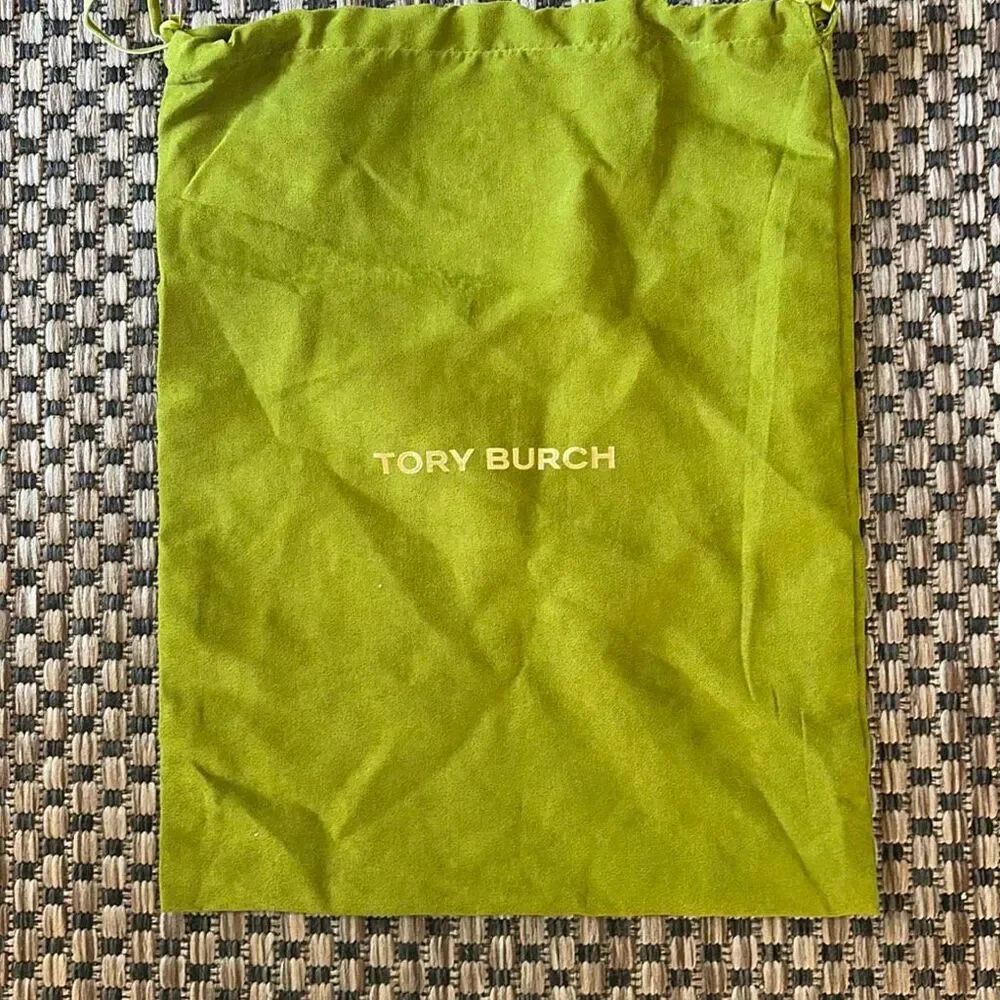 Tory Burch dust chartreuse green suede small medium bag shoe bag